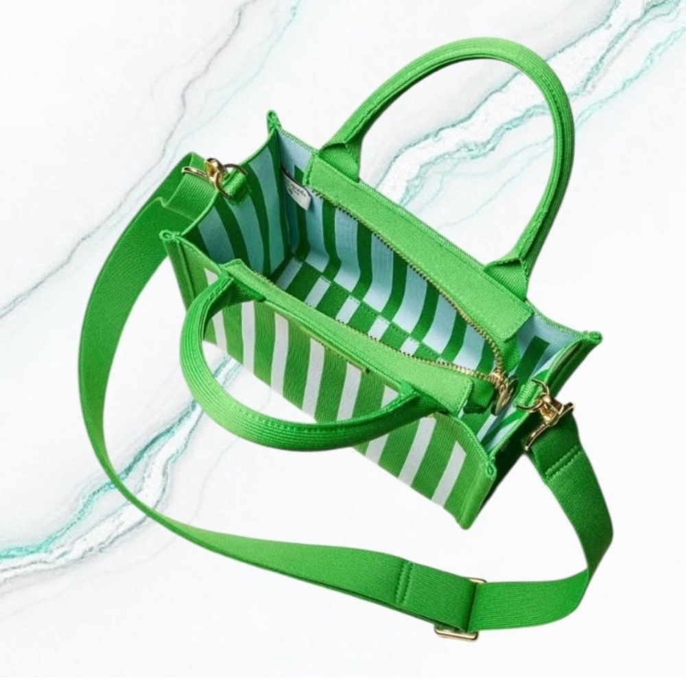 Kate Spade Green Striped Women's Bag - Picture 3 of 4